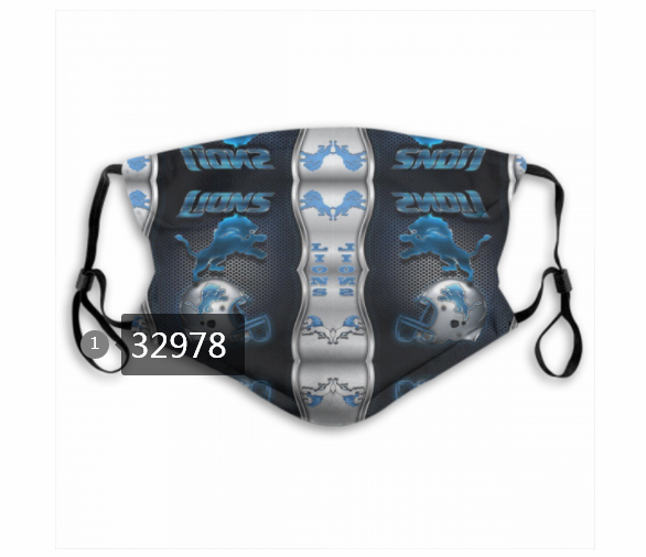 New 2021 NFL Detroit Lions 128 Dust mask with filter->nfl dust mask->Sports Accessory